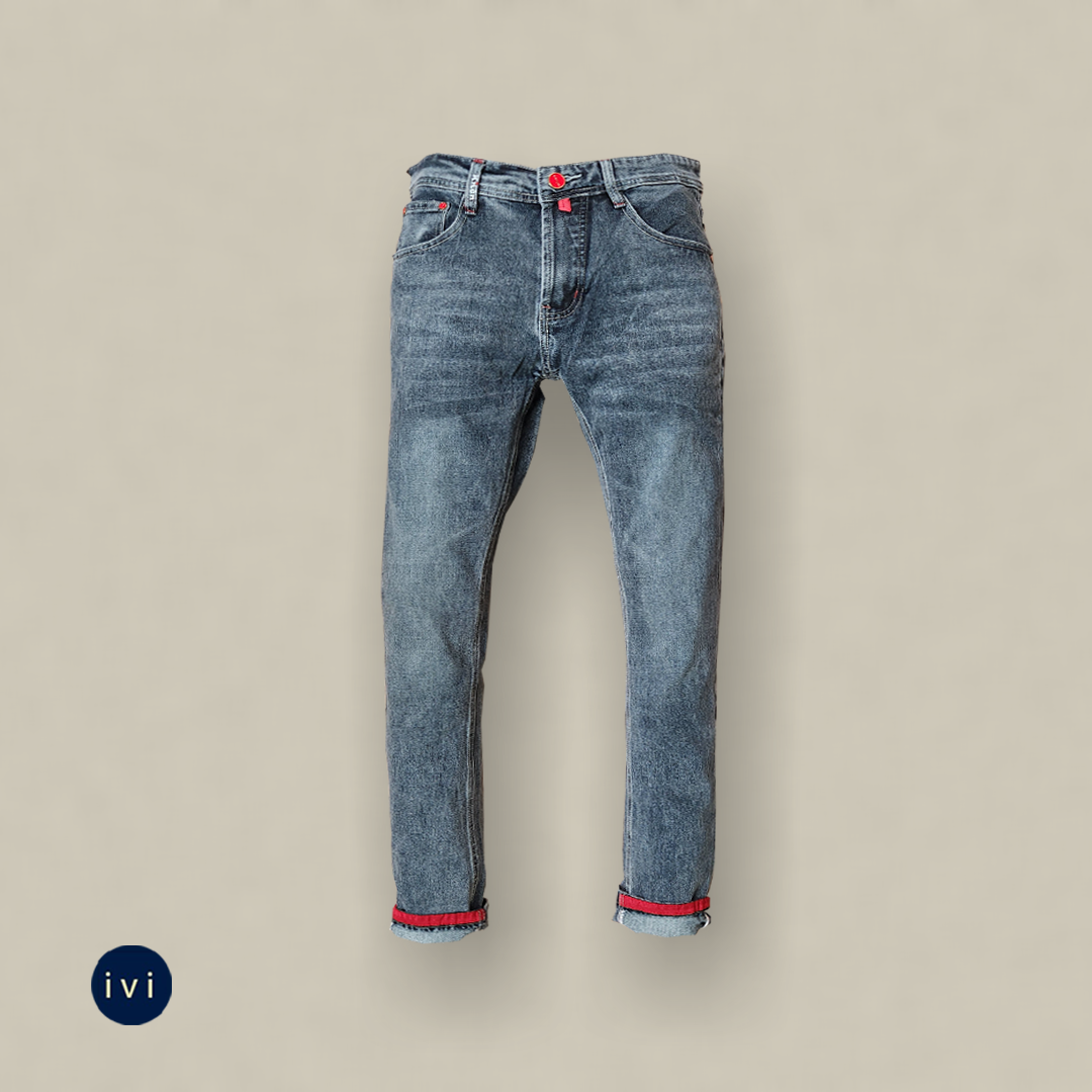 Acid- Wash Slate Grey Jeans