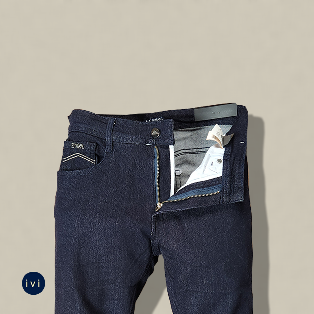 Technical Cross-Hatch Indigo Jeans