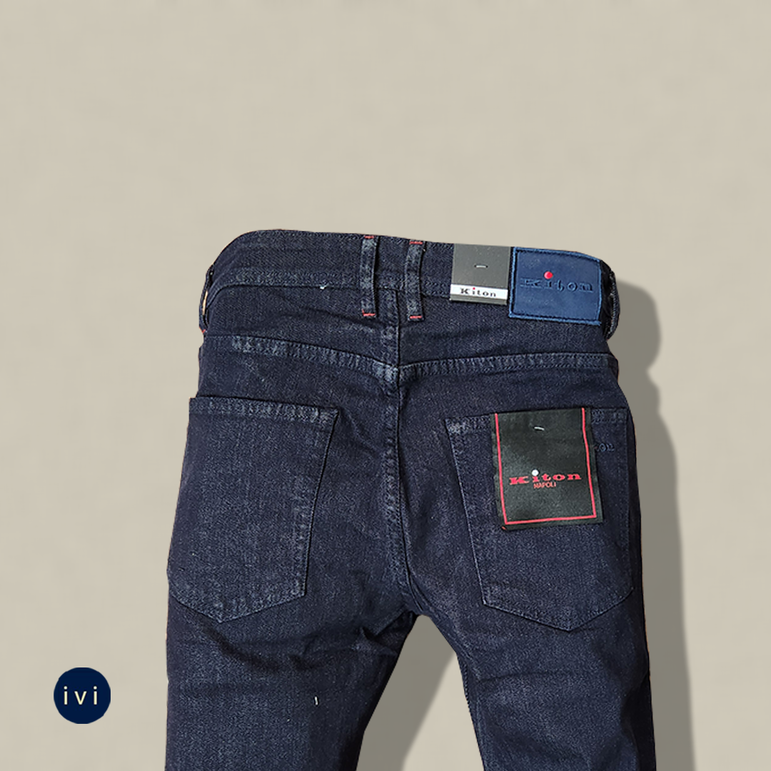 Slim Straight Cross-Hatch Indigo Denim