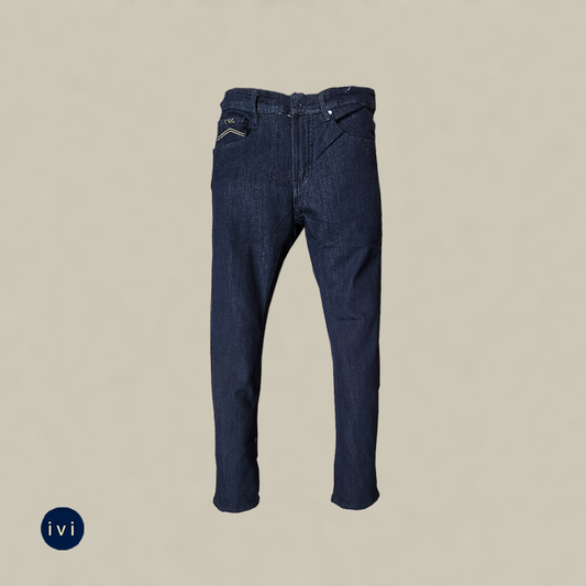 Technical Cross-Hatch Indigo Jeans
