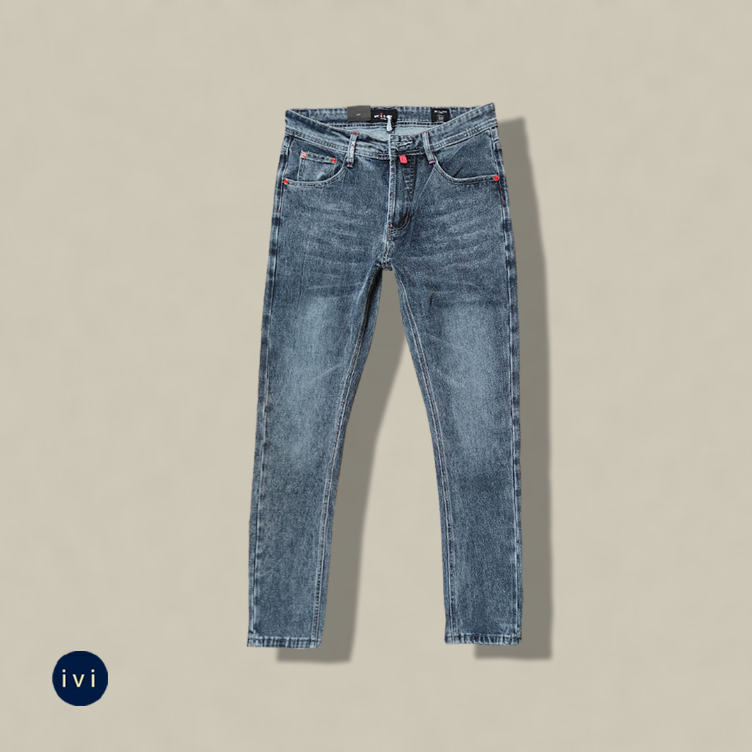 Acid- Wash Slate Grey Jeans