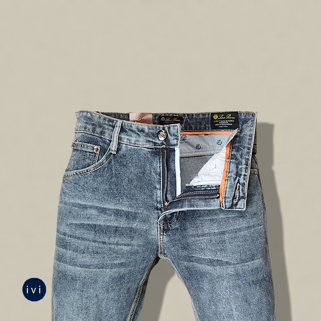 Vintage Stonewashed Light Indigo Denim