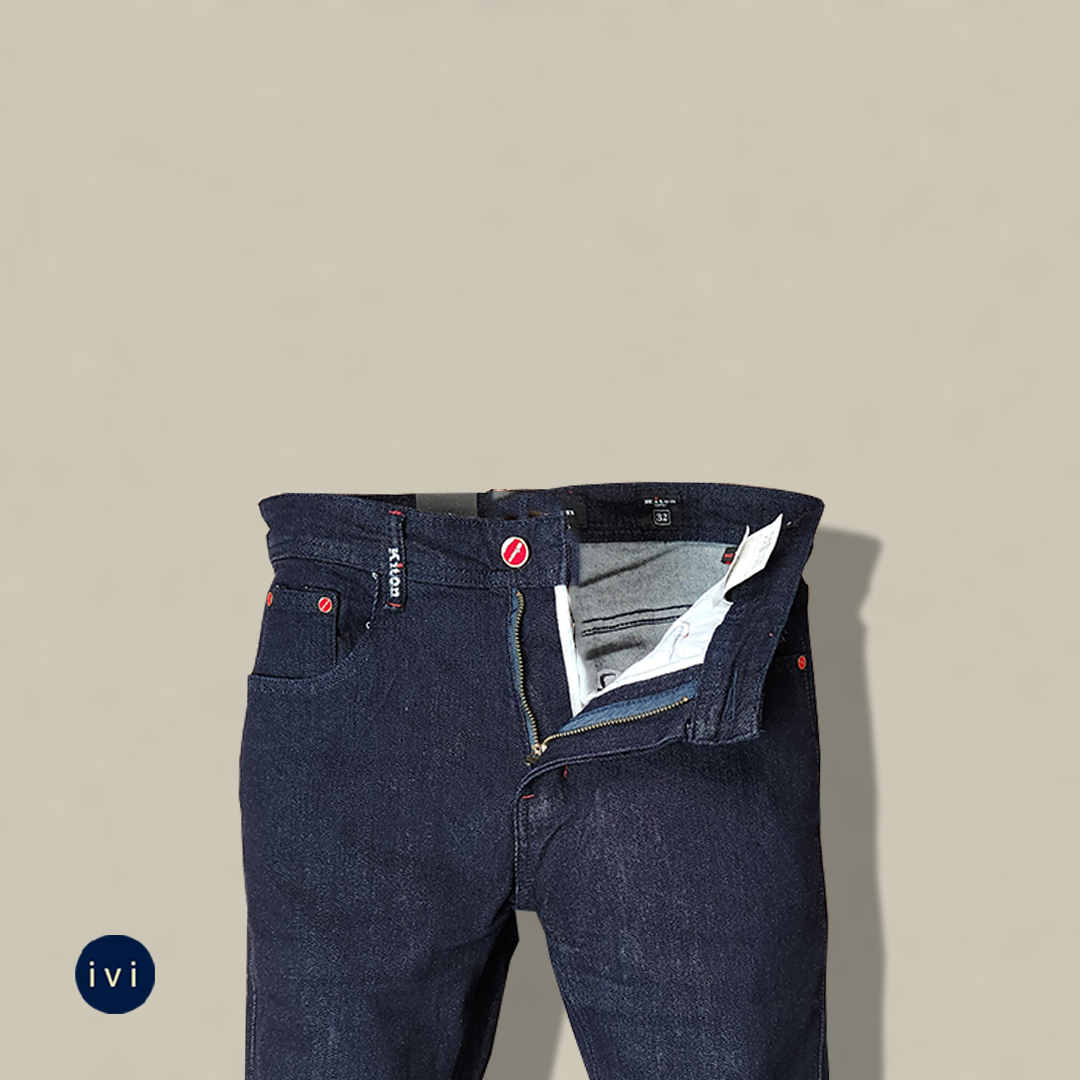 Slim Straight Cross-Hatch Indigo Denim