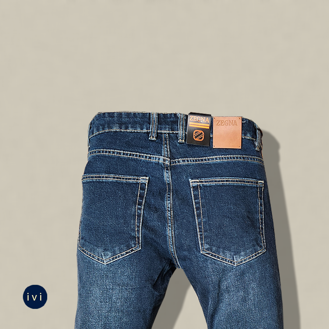 Aged Atlantic Blue Tapered Jeans