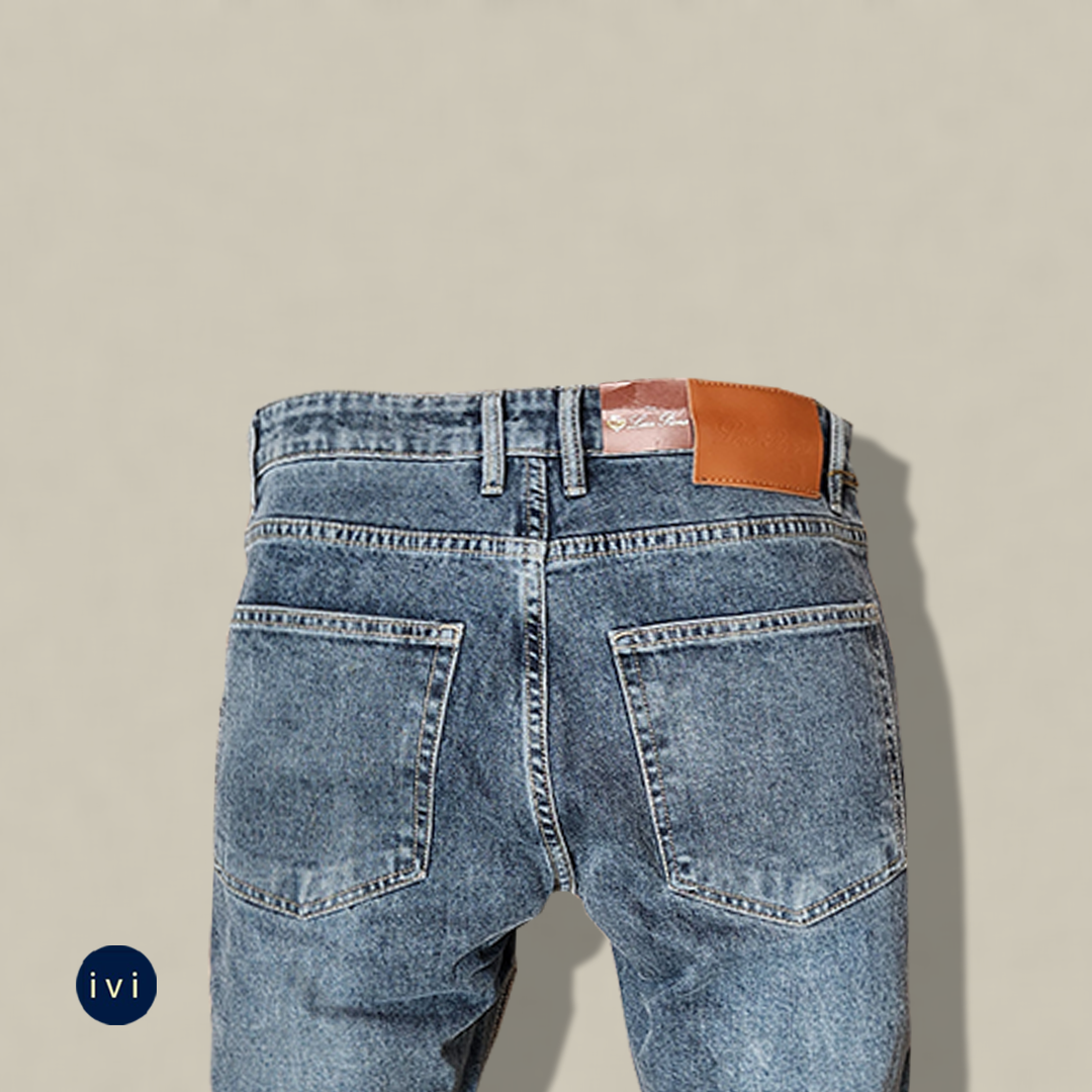 Vintage Stonewashed Light Indigo Denim