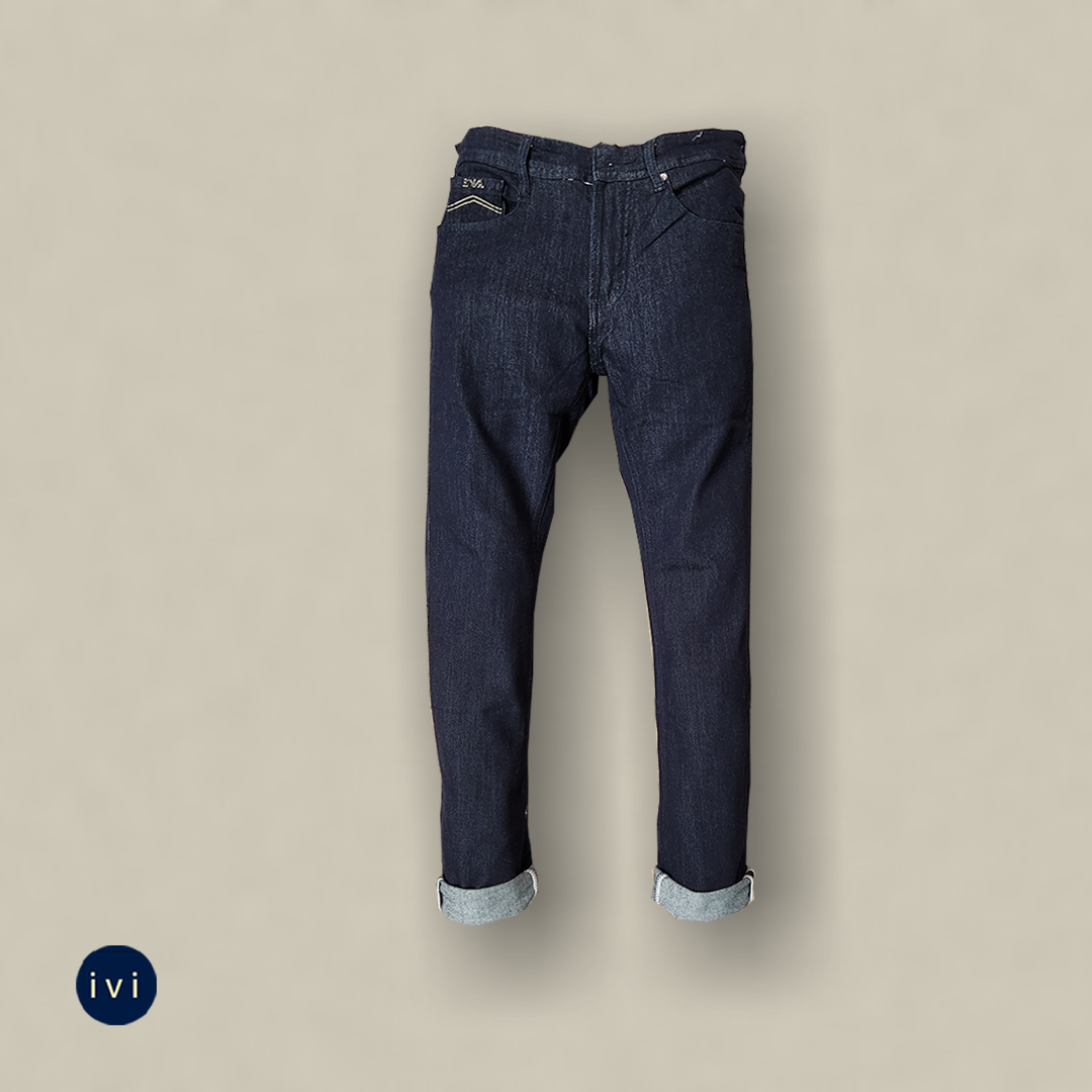 Technical Cross-Hatch Indigo Jeans