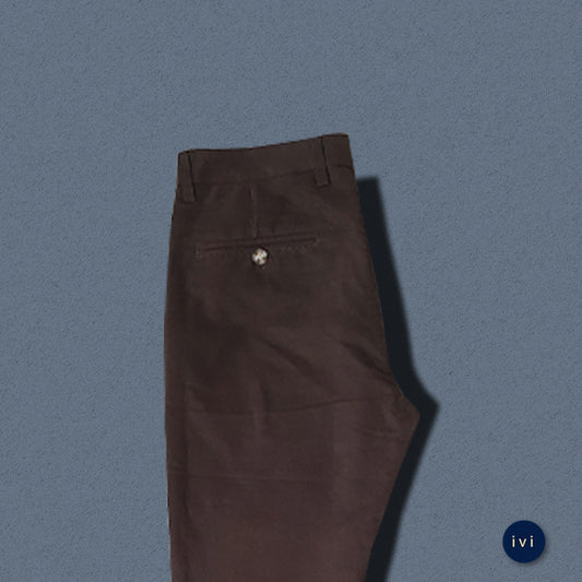Coffee brown straight cut chinos trouser