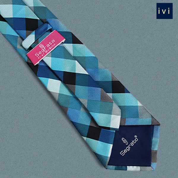 Blue  and black plaited  tie